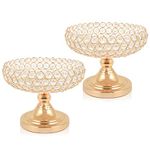 kolnlala Crystal Fruit Bowl Food Bowl for Table Centerpiece,Snack Dessert Bowl Holder,Elegant Crystal Bowl for Party table (Golden, Bowl shaped 2 Pcs)