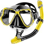 Karvipark Dry Snorkel Set, Anti-Fog Scuba Diving Mask, Panoramic Wide View Diving Goggle, Easy Breathing and Professional Snorkelling Gear for Adults