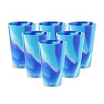 Silipint Silicone Pint Glass. Unbreakable, Reusable, Durable, and Guaranteed for Life. Shatterproof 16 Ounce Silicone Cups (6-Pack, Arctic Sky)