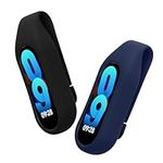 kwmobile 2x Clip Holders Compatible with Xiaomi Mi Band 10/9 / 8 - Clip-On Holder Replacement Set - Black/Dark Blue