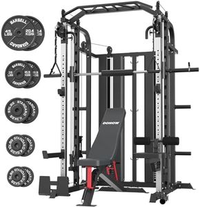 DONOW Smith Machine with Weight Stacks Home Gym System Cable Crossover