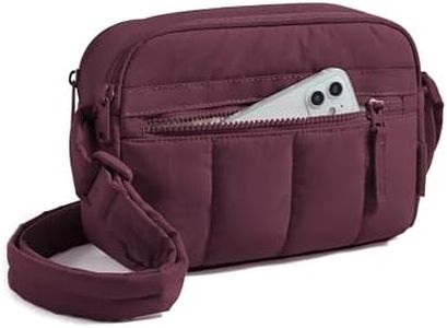 BAGSMART Cross Body Purse, Mini Crossbody Bags for Women Travel Purse, Puffy Shoulder Handbag Wallet with RFID Blocking Slots, Racing Red