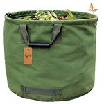 WHT 125L Extra Strong Garden Bag with Handles, Green Leaf Collection Bag with Military Canvas (H45.7 cm, D55.8 cm)