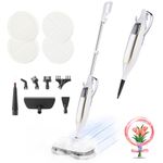 Otics Electric Steam Mop, Handheld Steam Cleaner, 3 Steam Modes, 7 Replaceable Brush Heads,Scrub & Sanitize At The Same Time, Equipped With 4 Replaceable Cleaning Mops,Fast Drying