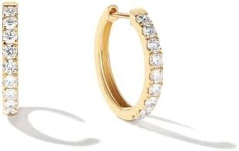 Agvana 0.9 Ct. Tw. Lab-Grown Diamond Hoop Earrings in 14K Solid Gold (D-E Color, VS Clarity) Fine Jewelry for Women Anniversary Birthday Gifts for Her