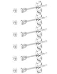 ORAZIO 6 Pairs Tiny 2mm Stainless Steel Stud Earrings For Mens Womens CZ Round Ball Earrings Set