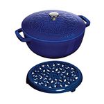 STAUB Lily Marmite + Trivet Set Blue