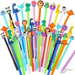 Containlol 48 Pieces Cartoon Cute Fun Pens for Kids Cool Pens Black Gel Ink Pens Bulk for Girls Funny Writing Pens Teachers School Office Easter Day Gifts Supplies, 12 Styles(Cute Animals)