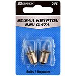 Dorcy 41-1662 2C/2AA - 2.2V 0.47A Bayonet Base Krypton Replacement Bulb, 2-Pack