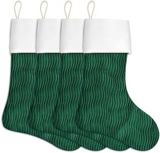 WANZELONYO Chritsmas Stocking Velvet Wave-Design