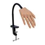 XMASIR Silicone Nail Practice Hand for Nails, Adjustable Acrylic Nail Practice Hand with Stand, Flexible Practice Finger Nail Extension Kit for Manicure DIY Nail (Right hand)