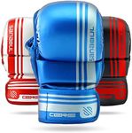 Sanabul Core 7 oz MMA Gloves Men & Women Martial Arts Sparring Gloves Training Gloves Hybrid 7oz MMA Kickboxing Gloves - White/RED, L/XL