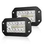 FIERYRED Flush Mount LED Light Pods - 6 Inch Spot Flood Combo Beam LED Light Bar 7200LM Off-Road Bumper Driving Lights for Trucks Tractor SUV 4x4 ATV UTV Pickup, Pack of 2