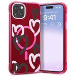 CYRILL UltraSheer Mag Compatible with iPhone 15 Case (2023) - Hot Pink Doodle Hearts