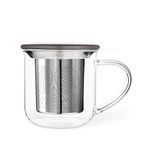 Viva Minima Eva Loose Leaf Tea Infuser Mug, Wool Grey, 14 Ounce