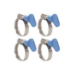 KINIK Adjustable 1" Inch Diameter Stainless Steel Hose Clamp with Key for Plumbing, Automotive & Mechanical Applications.(Pack of 4 Clamp)