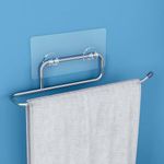 Plantex Self Adhesive Stainless Steel Towel Holder/Towel Hanger/Towel Ring for Bathroom/Bathroom Accessories - Pack of 1 (Chrome)