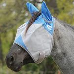 Cashel Crusader Standard Fly Mask with Ears and Blue Trim, Benefit Wounded Warriors - Size: Horse