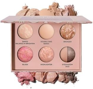 LAURA GELLER Baked Icons Complete Full Face Palette, Porcelain | All-in-One Makeup Palette with Baked Foundations, Blush, Bronzer, Highlighter, Eyeshadows | Coverage for Mature Skin | Travel-Friendly