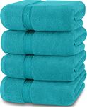 Utopia Towels - 4 Piece Bath Towels Set (69 x 137 CM) - Premium 100% Ring Spun Cotton - Quick Dry, Highly Absorbent, Soft Feel Towels, Perfect for Daily Use (Turquoise)