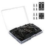 VIPMOON 70 Pcs Small Hinges Set, Jewelry Box Mini Hinges, 2 Size Home Hardware for Doll house Crafts Wooden Jewelry Box, 300 Pcs 7mm Small Screws with Portable Storage Box