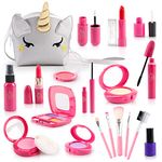 Own1one Pretend Makeup Sets for Girls, Children Fake Make Up Set for Little Girl, Kids Pretend Play Makeup Toys Presents, Little Girl Pretend Makeup Birthday Gifts for Age 3 4 5 6 7 Year Old