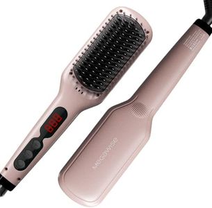 MegaWise 2-in-1 Hair Straightener Brush with Ionic Technology