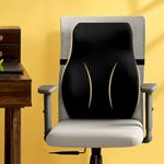 betterhood PosturePro Premium Back Support for Office Chair, Home Chair | Memory Foam Seat Cushion for Chair | Cotton Cover | Orthopedic Ergonomic Lumbar Back Rest for Office Chair Cushion (Black)