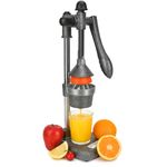 CHEFWARE Aluminum Instant Hand Press Citrus Fruits and Vegetable Juicer, Big, Black,100% Made In India (Juice Pro Antique Silver)