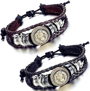 Flongo Leather Bracelet Partner Bracelet BFF Bracelets Friendship Bracelet for 2 Bangle Leather Bracelet Cord Chain Women Men Accessories Black Brown Sizes Adjustable, 21 centimeters, Leather, Alloy,