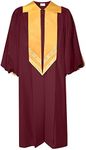 GradPlaza Deluxe Choir Robe with Cuff Sleeves For Church Clergy Clothing Priest Robe Maroon Size 51