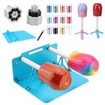 Double Cup Turner for Crafts Tumbler,Epoxy Glitter Tumbler Full Kits,DIY Cuptisserie Turner,Cup Spinner Machine Kit(Double-Blue)