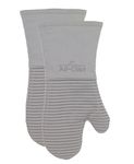 All-Clad Silicone Oven Mitts: Heat Resistant up to 500 Degrees - 100% Cotton & Silicone, 14"x7" Oven Mitt for Kitchen and Barbeque, 2-Pack, Titanium