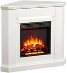 FLAMME Howick Corner Fireplace with 38'' surround with 2kW Fireplace Heater White Multiple Colours Available