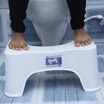 Haus Alchemy Non-Slip Bathroom Toilet Potty Stool for Healthy Squat Position, Strong & Durable Step Stool for Western Toilets, Bowel Movement Aid, Fits Standard Size Toilets (45x28x21cm)