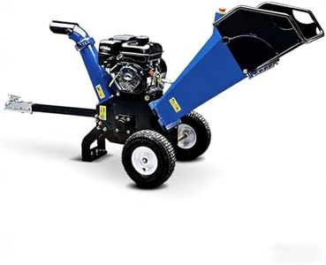 SinolinK 4-Inch Gas Powered Wood Chipper Shredder, 208cc B&S CR950 Engine, Recoil Start Drum Chipper, Towable Branch Mulcher with 2" Hitch