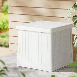 Gardeon Indoor/Outdoor Storage Box 56L with Lockable Lid for Patio Cushions, Pool Accessories, Toys, Gardening Tools, Sports Equipment, Waterproof and UV Resistant, White