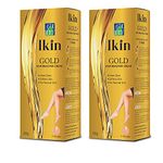 Ikin Gold Hair Remover Cream For Normal Skin - Bikini Hair Removal Cream For Women & Girls | (Pack of 2 (60gm X 2))