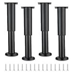 Cabinet Legs with Non-Slip Base&Adjustable Height 10~16.5in Replace for Home Furniture Support (Table/Desk/Bed/Bench/Sofa)