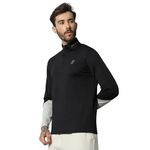 ATICX Polyester Full Sleeve Compression High Turtle Neck Sports Jersey T Shirt for Men - Quick Dry Fit Gym Workout Top for Running, Swimming, Training, Cycling, Football, Badminton, Vanta Black, M