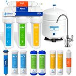 Express Water RO5DX Reverse Osmosis Filtration NSF Certified 5 Stage RO System with Faucet and Tank – Under Sink Water Plus 4 Filters – 50 GPD, 14 x 15 x 5, White