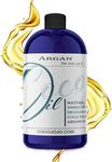 cocojojo Pure Deodorized Argan Oil - All Natural - Moroccan Argan Oil - Filtered to Reduce Smell - Perfect for Skin, Face, Hair, Nails - Reduced Scent - (16 oz)