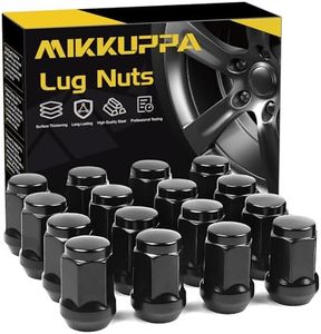 MIKKUPPA 1/2-20 Black Lug Nuts - Replacement for Aftermarket EZGO and Club Car Golf Carts 16PCS 60 Degree Steel Conical tire Lug nut