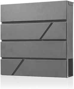 YOOBOX Wall-Mount Mailbox for House Outside, Security Drop Box with Lock and Keys, Steel Metal Rust-Proof Mail Box with Newspaper Compartment, 14.57 x 14.57 x 4.33 Inch, Matte Grey, MD025 X-Large