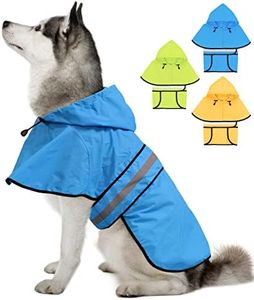 Weesiber Dog Raincoat - Reflective Dog Rain Coat - Waterproof Dog Rain Jacket - Adjustable Dog Poncho - Lightweight Dog Slicker for Large Dogs (X-Large, Blue)