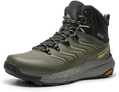 NORTIV 8 Men's Lightweight Hiking Boots Waterproof Breathable Outdoor Trekking Camping Ankle Boots Fern,Size 7.5,Olive,NMUMHB2502