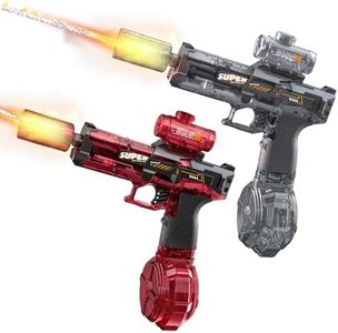 StimuVariety Electric Water Gun for Adults Kids, 2 pack Automatic Squirt Watergun pistol with Water spray sound and Led Light, Summer Outdoor Pool Beach Party Toys for Boys, Ice Mouse 2 Pack Black Red