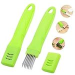 TACYKIBD Spring Onion Slicer, Green Onion Knife with Lid and 7 Stainless Steel Blades, Onion Chopper Vegetable Cutter for Green Onion Cucumber Kiwi Potato, Multi-Functional Kitchen Gadgets