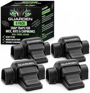 Rat Traps Indoor (4 Pack) Catch Rats, Mice, and Voles Fast with These Simple to Bait, Safe to Set, Non Electric Rat Trap for Home, Yard, and Barn