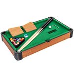 Maxmass Mini Billiards Table, Wooden Pool Table Set with 16 Balls, 2 Cues, 1 Chalk and 1 Triangle, Portable Snooker Table for Family Game Parties